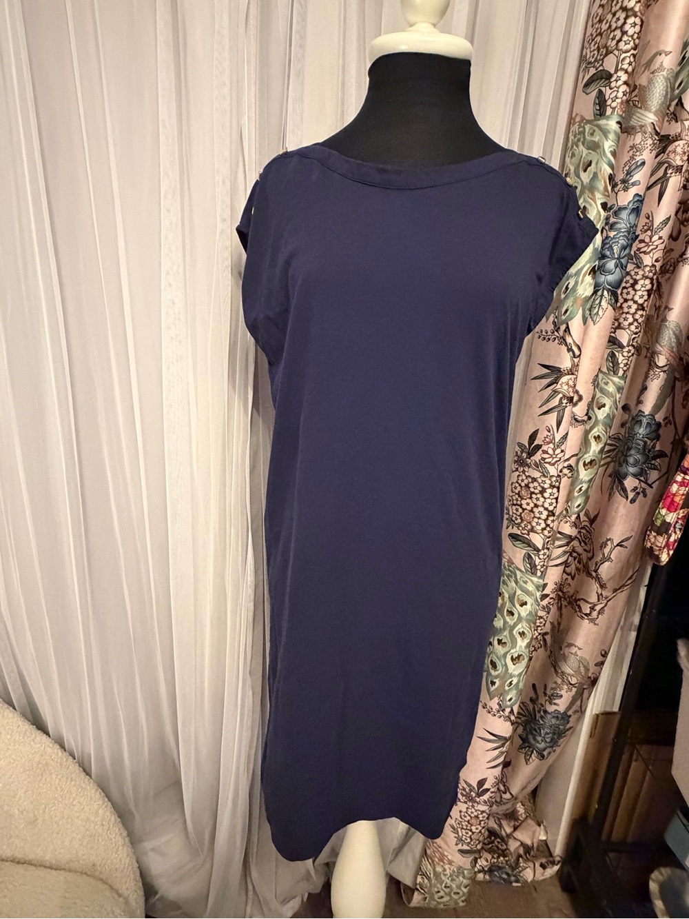 Lilly Pulitzer Navy Shift Midi Dress